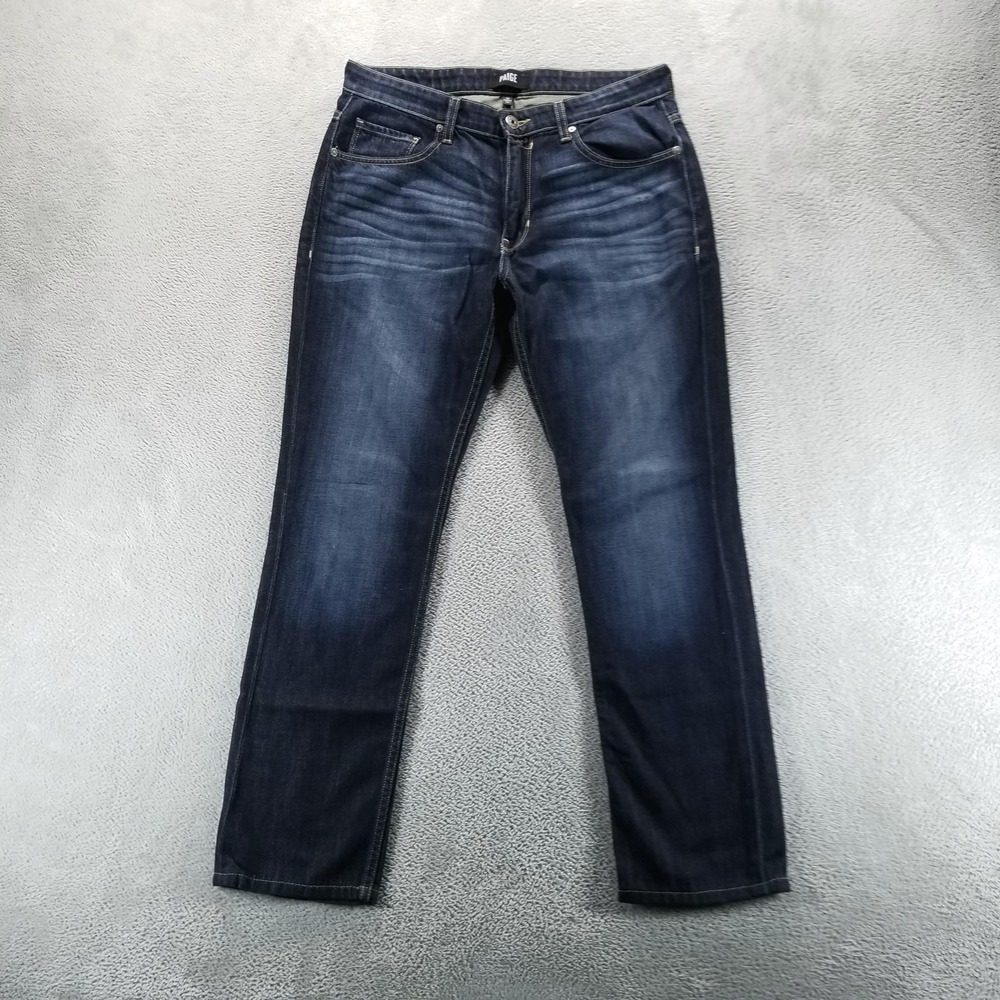 Paige Jeans Mens 32x30 Blue Federal Slim Straight Dark Wash Made In‎ USA Denim